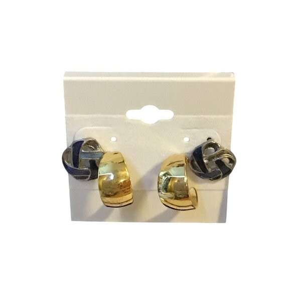 Lot Of 10 Vintage Pierced Earrings Mixed Styles & Colors (1350) - Picture 4 of 6